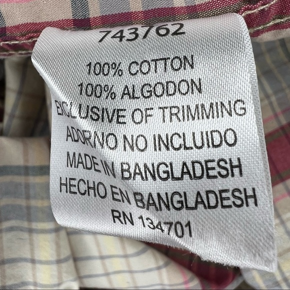 Men’s Large Boston Traders Beige Plaid Long Sleeve Cotton Button Down Shirt - Picture 8 of 10